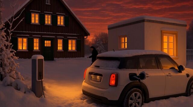 E-Auto und energieautarkes Haus im Winter