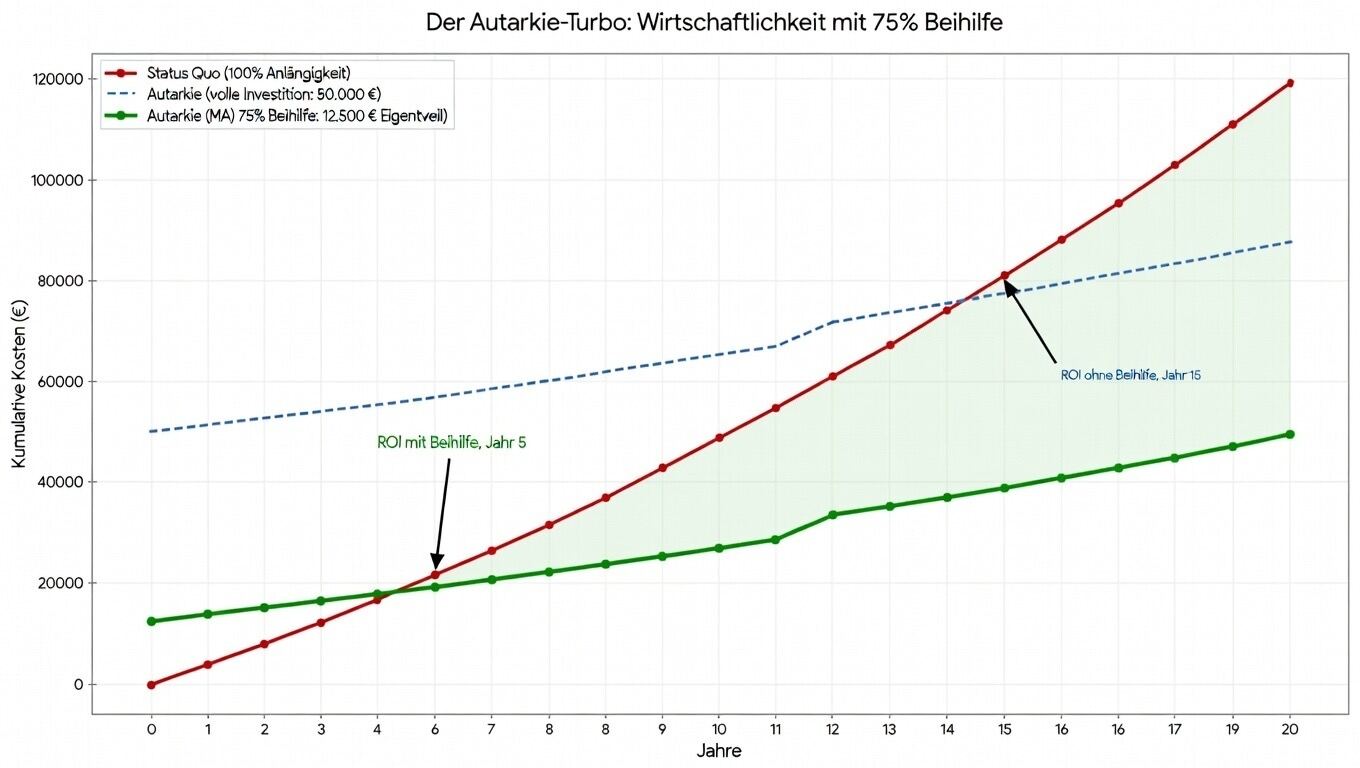 Wirtschaftlichkeit mit 75% Beihilfe — ROI in 5 Jahren